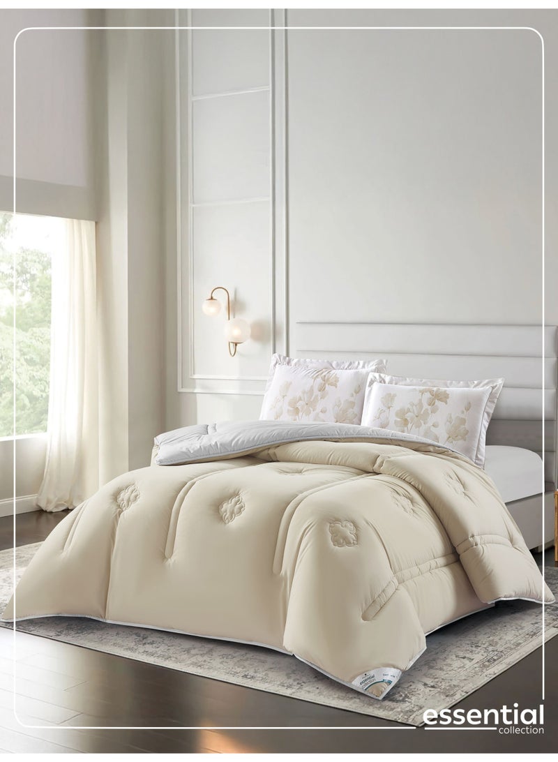 دوناتيلا طقم مفرش ريجنت 3 قطع مقاس مزدوج 240 × 260 سم بحشوة ثابتة رمادي كتان - Image 2