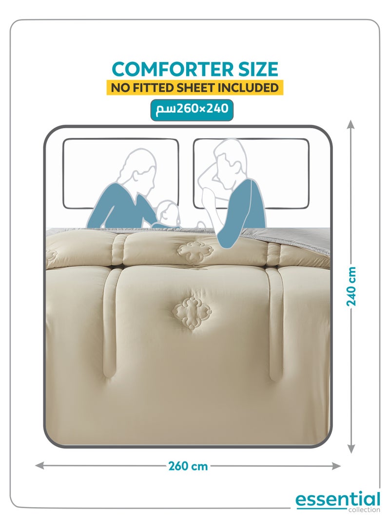 دوناتيلا طقم مفرش ريجنت 3 قطع مقاس مزدوج 240 × 260 سم بحشوة ثابتة رمادي كتان - Image 3