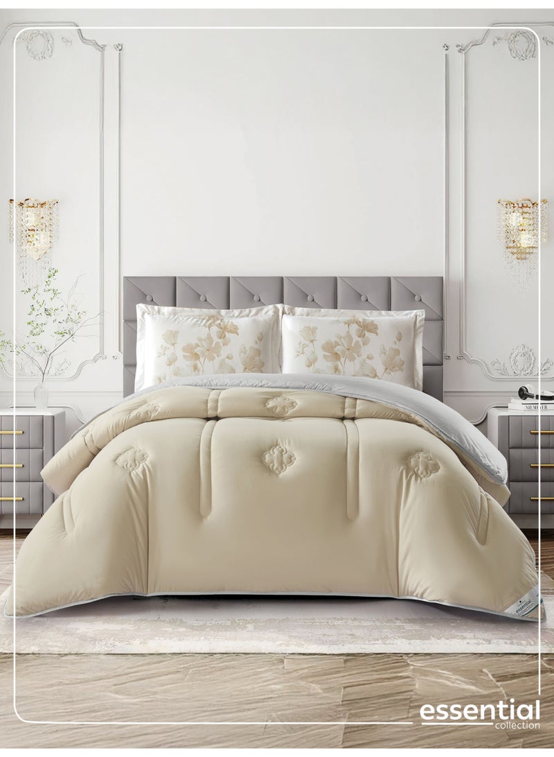 دوناتيلا طقم مفرش ريجنت 3 قطع مقاس مزدوج 240 × 260 سم بحشوة ثابتة رمادي كتان - Image 1