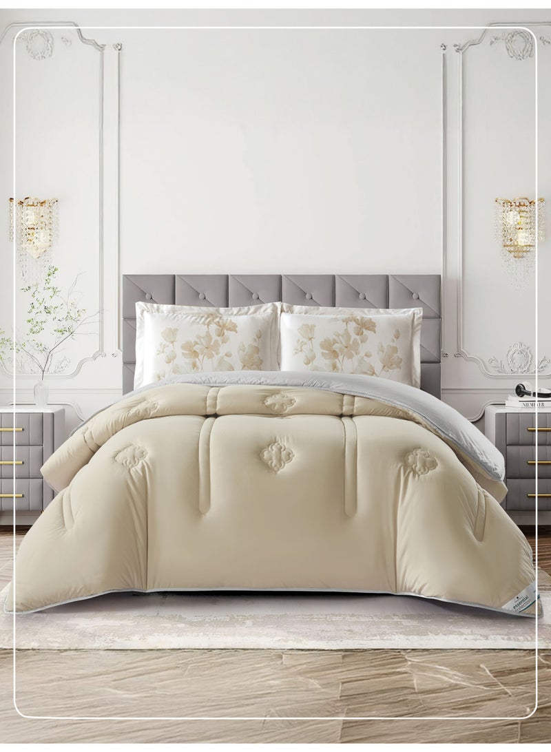 دوناتيلا طقم مفرش ريجنت 3 قطع مقاس مزدوج 240 × 260 سم بحشوة ثابتة رمادي كتان - Image 1