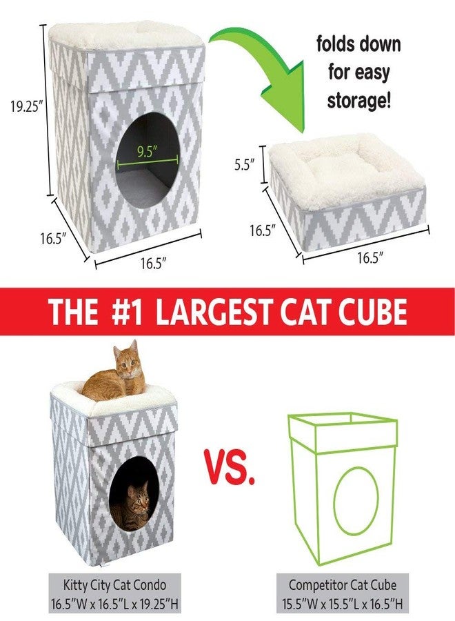 Kitty City Large Cat Bed, Stackable Cube, Indoor House/Cat Condo, Scratcher - Image 3