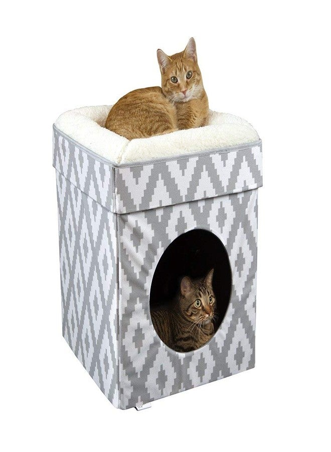 Kitty City Large Cat Bed, Stackable Cube, Indoor House/Cat Condo, Scratcher - Image 1
