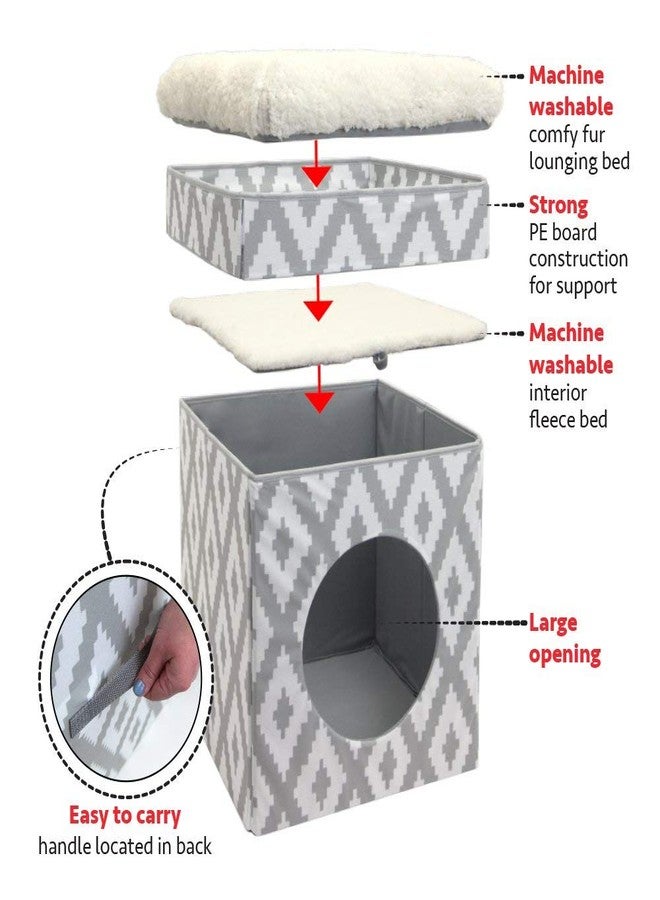 Kitty City Large Cat Bed, Stackable Cube, Indoor House/Cat Condo, Scratcher - Image 4