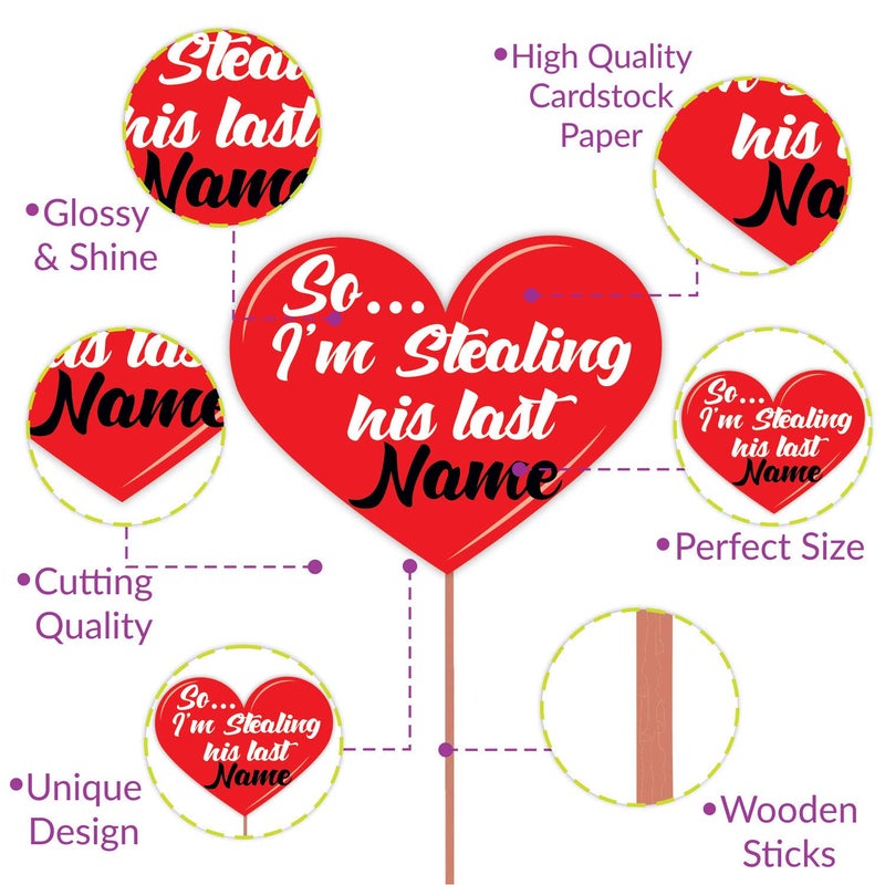 Wobbox Pre-Wedding Party Props and Banner, Pre Wedding Party Decorations Kit (21Pc)(FP3645) - Image 5