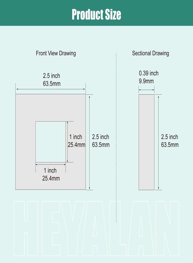 Heyalan Modern 2.5” Square Shower Arm Flange Shower Head Arm Replacement Cover Plate, Polish Chrome Square Escutcheon Wall Cover 1pc Wall Mount - Image 2