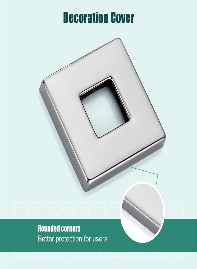 Heyalan Modern 2.5” Square Shower Arm Flange Shower Head Arm Replacement Cover Plate, Polish Chrome Square Escutcheon Wall Cover 1pc Wall Mount - Image 3
