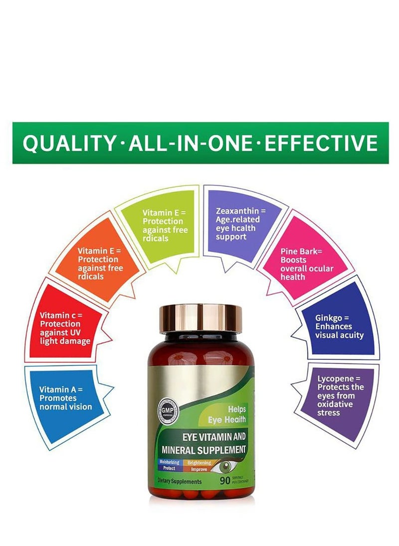 BIYODE Eye Vitamin & Mineral Supplement with Lutein, Zeaxanthin, Supports Eye Strain, Vision Health for Adults with Vitamins C & E, Vegan Eye Vitamins Supplement - 90 Capsules  - Image 3