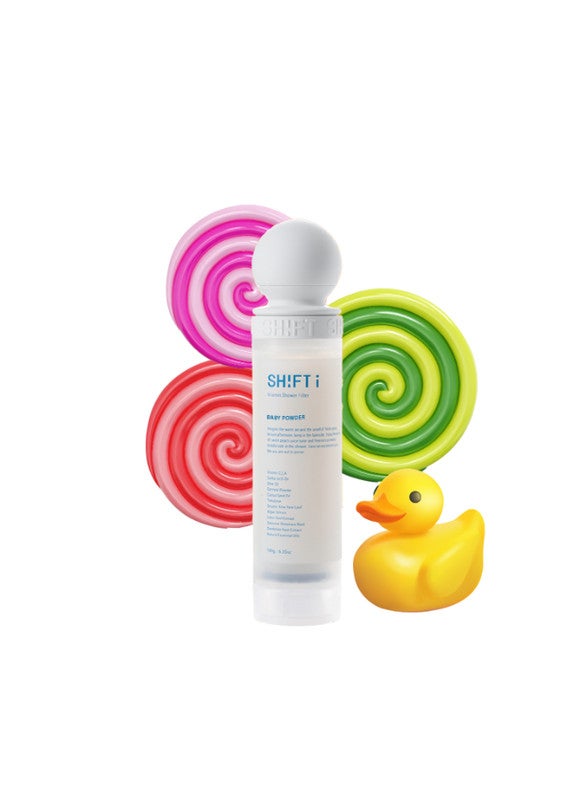 شيفت فلتر دش برائحة بودرة الأطفال للعناية بالبشرة والشعر، غني بفيتامين سي، سهل التركيب، مزيل للكلور، متوافق مع معظم أنواع الدش - Image 1