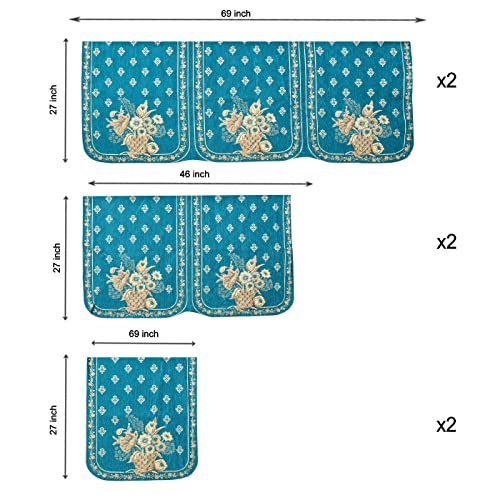 SAWNA HOMES Velvet L Shape Sofa Covers Set - Premium 6 Seater Sofa Slip Protector Covers for Living Room Decor - Exclusive Royal Look Heavy Fabric Slip Protector for Long Couch, Sky Blue - Pack of 6 - Image 2