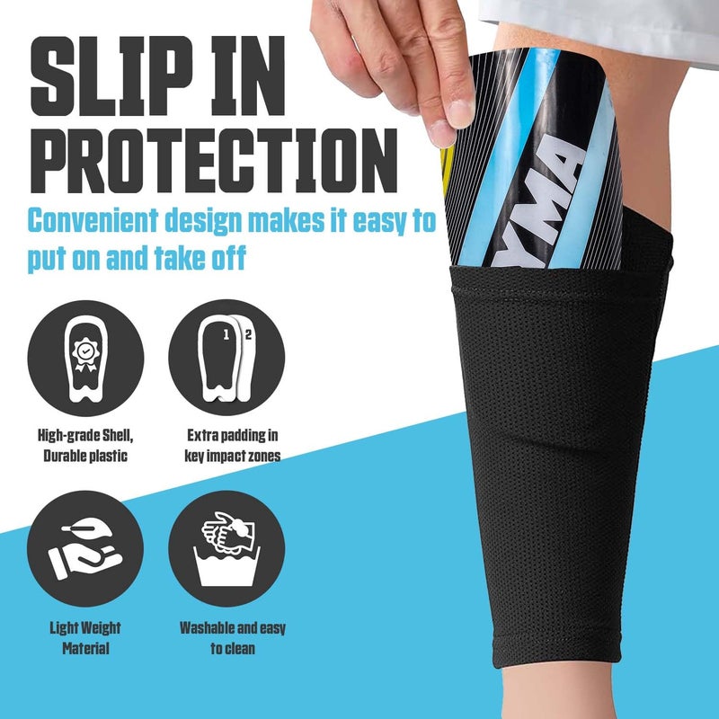 synco Kyma Shin Guard | Slipin Shin Pads For Football Training & Matches | Extra Protection and Comfort | For Youth and Adults | Soccer, Hockey Protection Gear | Durable, Lightweight & Comfortable Fit - Image 3