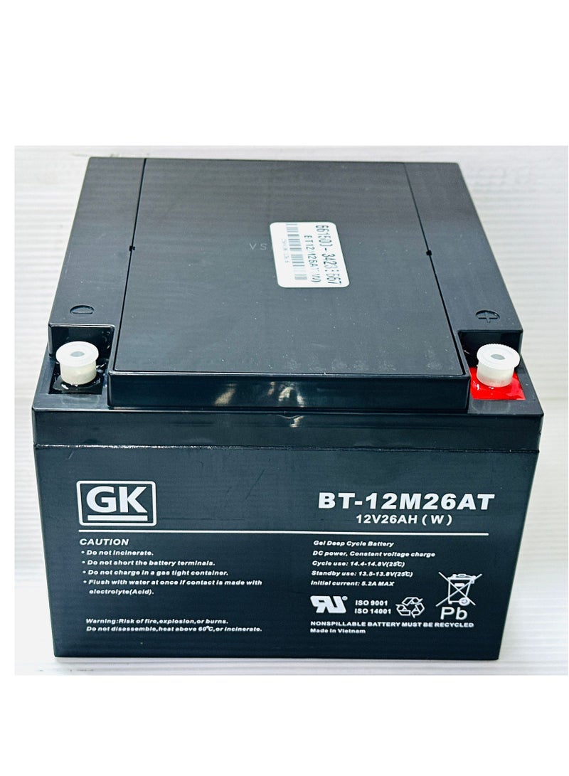 GK 12V 26AH AGM VRLA Deep Cycle Battery - Image 2