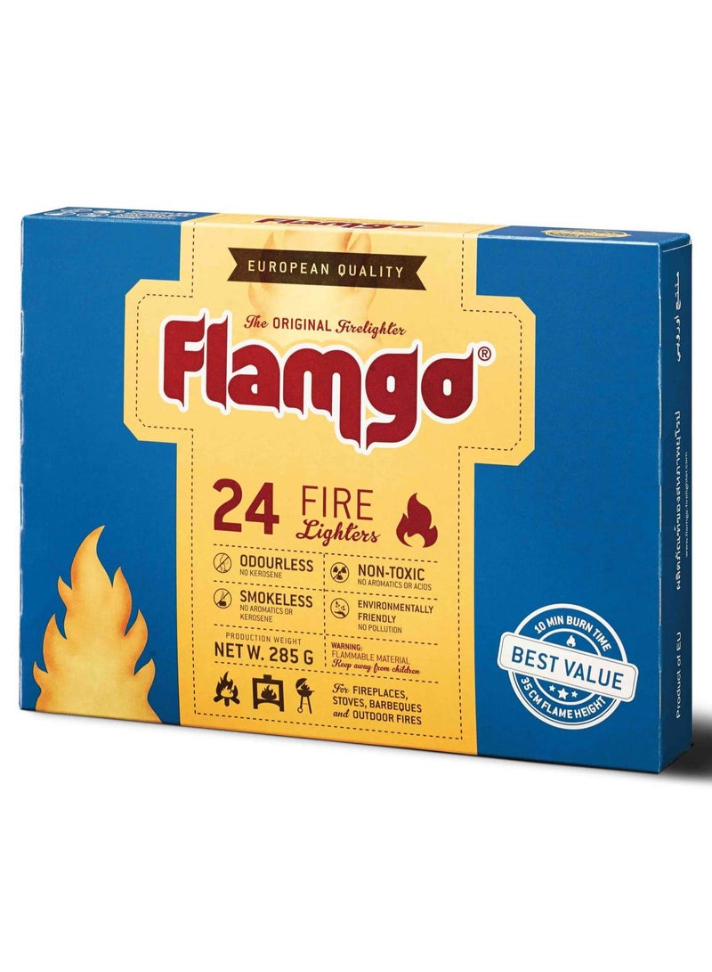 FLAMGO Fire Lighters Charcoal Starter 24 Pcs 285 Grams - Image 2