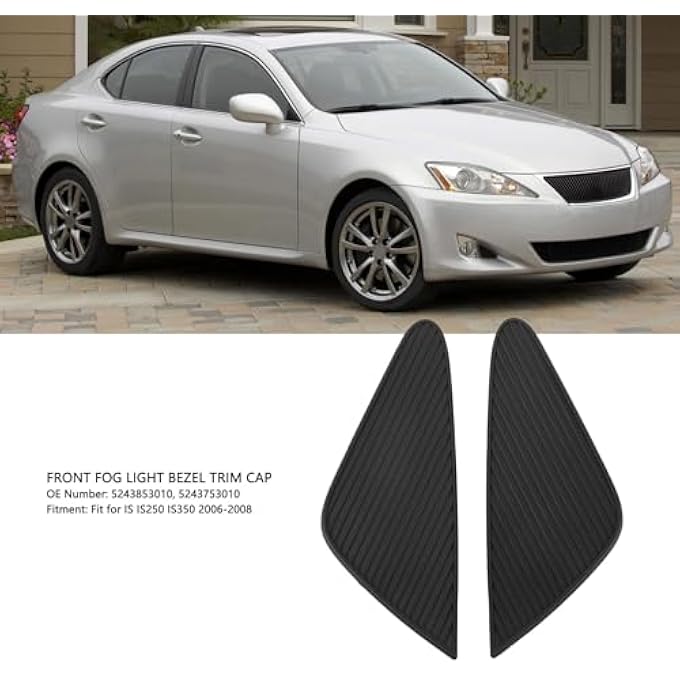 rayihni Front Bumper Fog Light Cover For Lexus Is Is250 Is350 20062008 2Pcs Fog Light Bezel Trim Cap Car Fog Light Lamp Bumper Cover 5243853010 5243753010 4K30298Gtn - Image 3