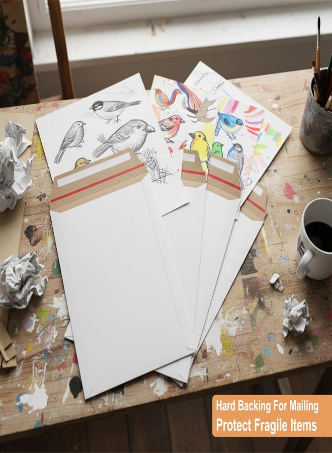 BOARDS+ مغلفات بريدية متينة ذاتية الإغلاق مقاس 9 × 12 بوصة (عبوة من 100 مغلف) - بيضاء، خفيفة الوزن، مقاومة للتمزق للصور والمستندات والمزيد! - Image 3