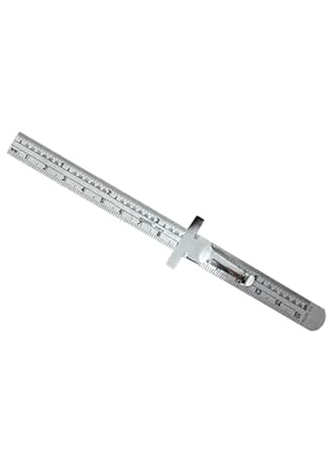 6 Inch Stainless Steel Ruler with Detachable Clip Portable Pocket Measurement Tool - Image 1