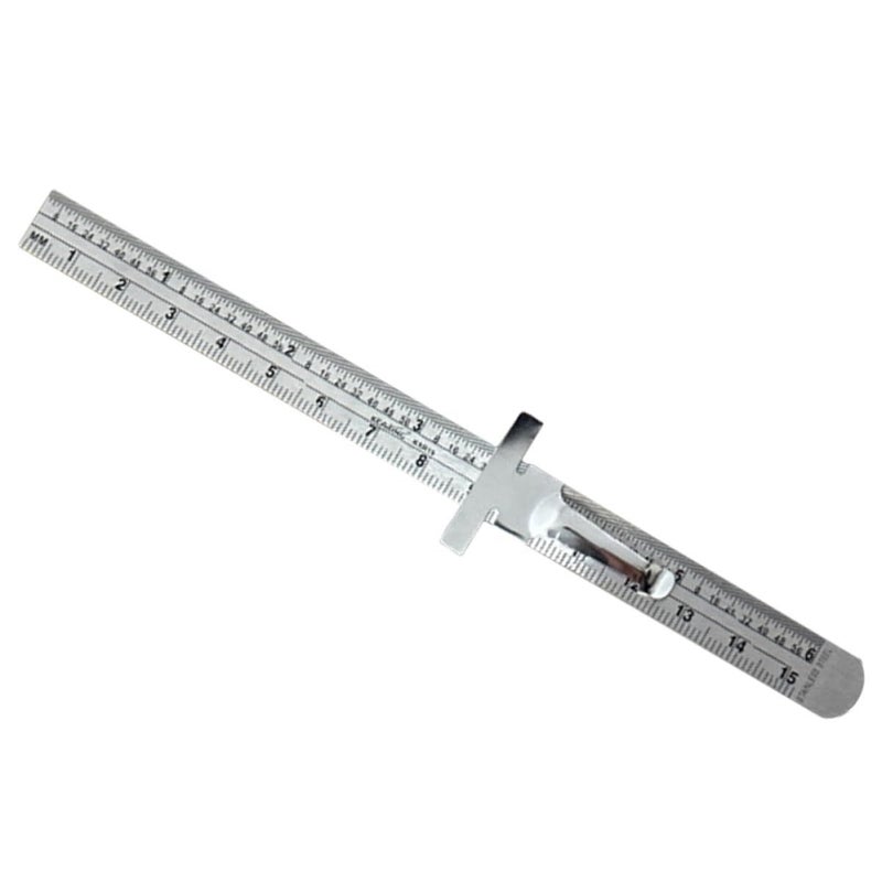 6 Inch Stainless Steel Ruler with Detachable Clip Portable Pocket Measurement Tool - Image 2