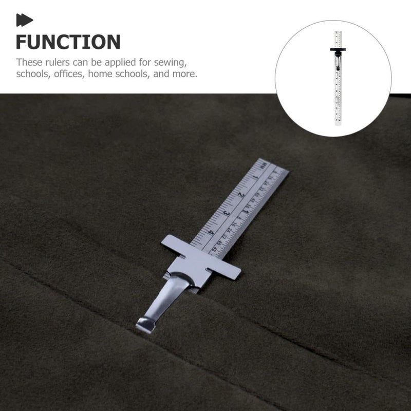 6 Inch Stainless Steel Ruler with Detachable Clip Portable Pocket Measurement Tool - Image 4