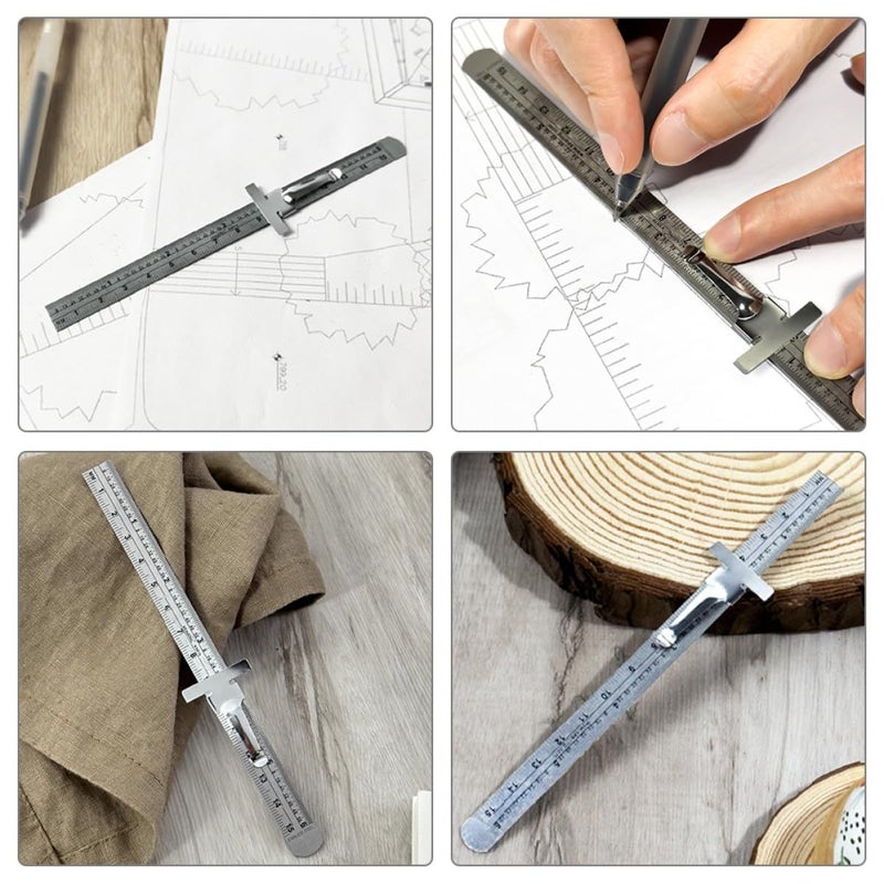 6 Inch Stainless Steel Ruler with Detachable Clip Portable Pocket Measurement Tool - Image 5