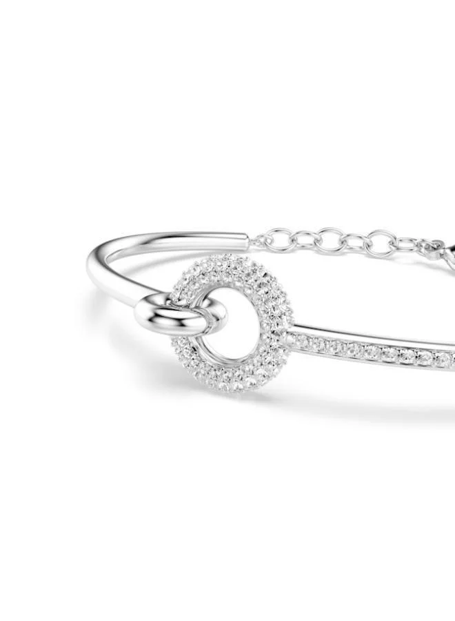 SWAROVSKI  Dextera Rhodium Plated Crescent Soft Bracelet for Women | Best Price UAE