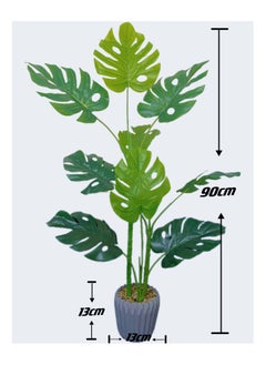 Generic Artificial Turtle Back Plants 90cm high Home Decoration Indoor and Outdoor Artificial Large Plants Bonsai Suitable for Modern Office Living Room Home Furnishings Gifts with Flower Pots (Extra large)  - Image 2