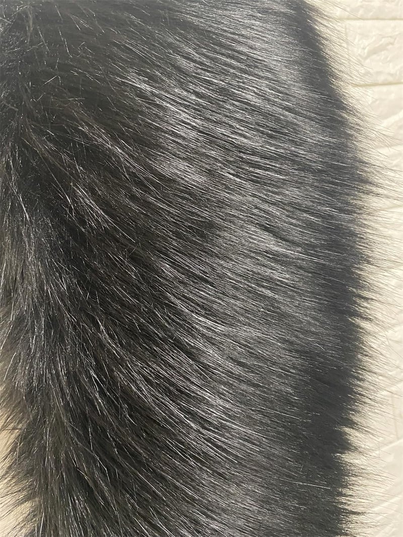 LDFWAY Women's Faux Fur Collar Scarf Wrap Stole Shawl Winter Neck Warmer (Black 100cm/39.4inch) - Image 5