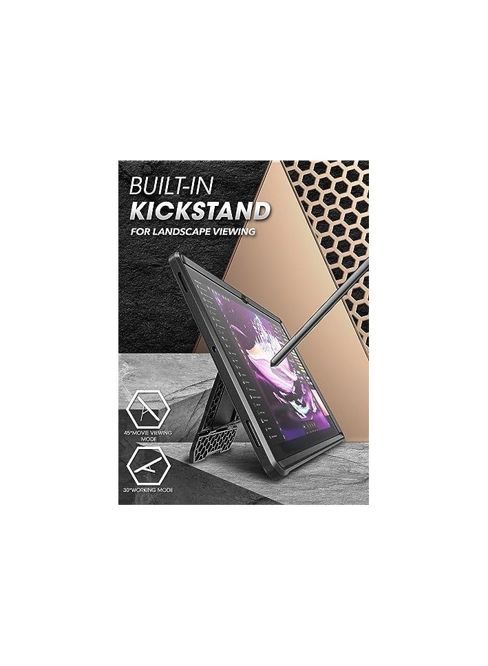 SUPCASE [UB ProSeries] Case Designed for Galaxy Tab S9 Ultra (2023), with Built-in Screen Protector & S Pen Holder Full-Body Rugged Heavy Duty Case - Black - Image 2