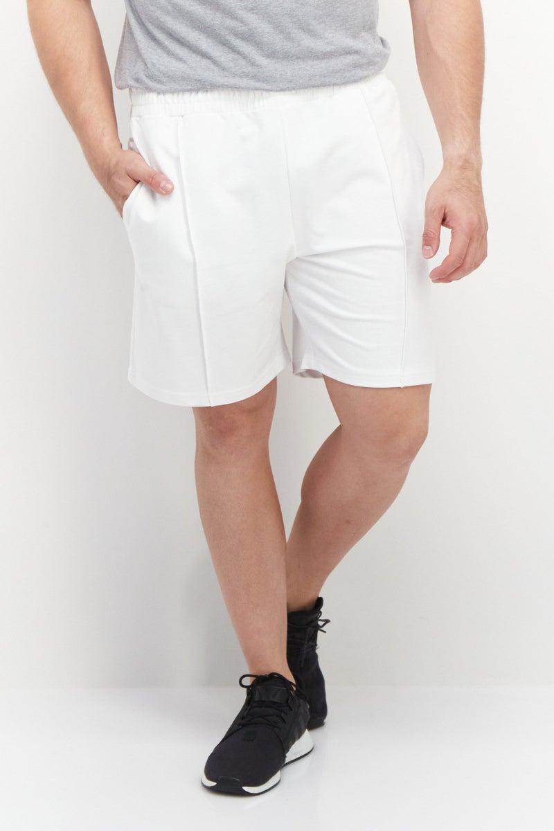 FILA Men Sportswear Fit Brand Logo Training Shorts, White  - Image 1
