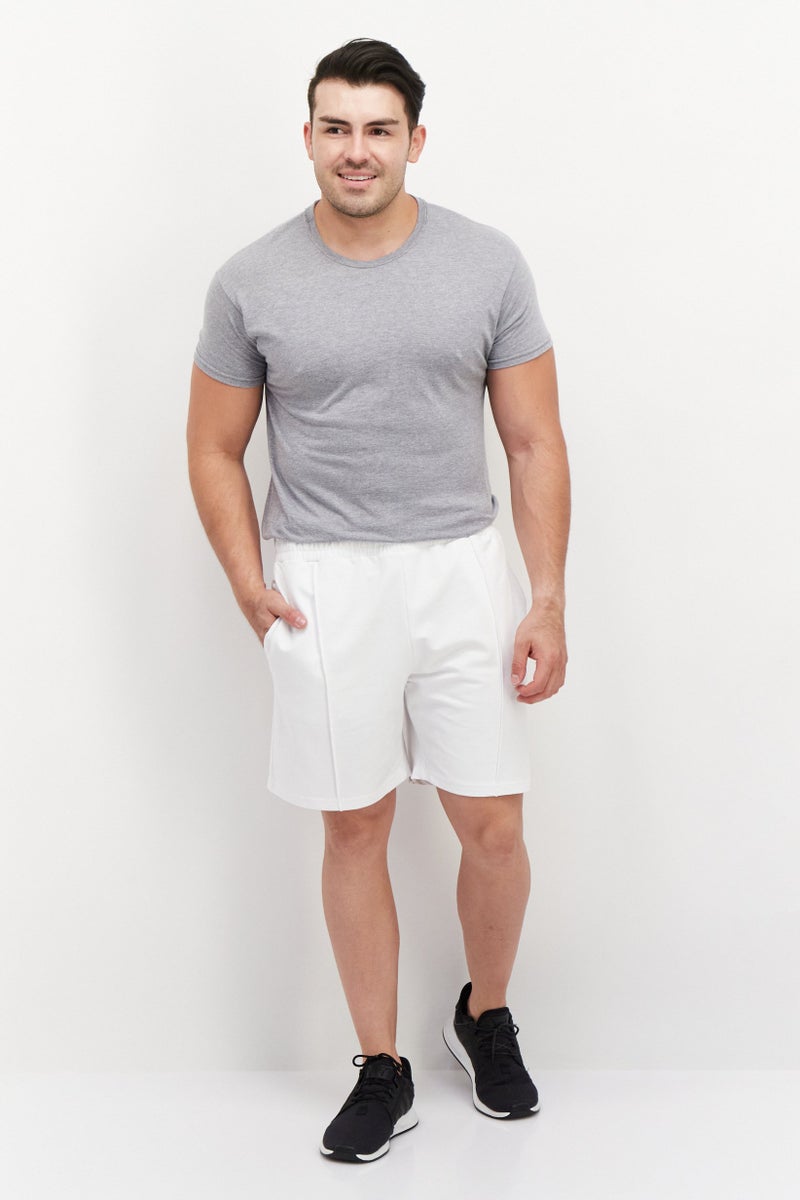 FILA Men Sportswear Fit Brand Logo Training Shorts, White  - Image 2