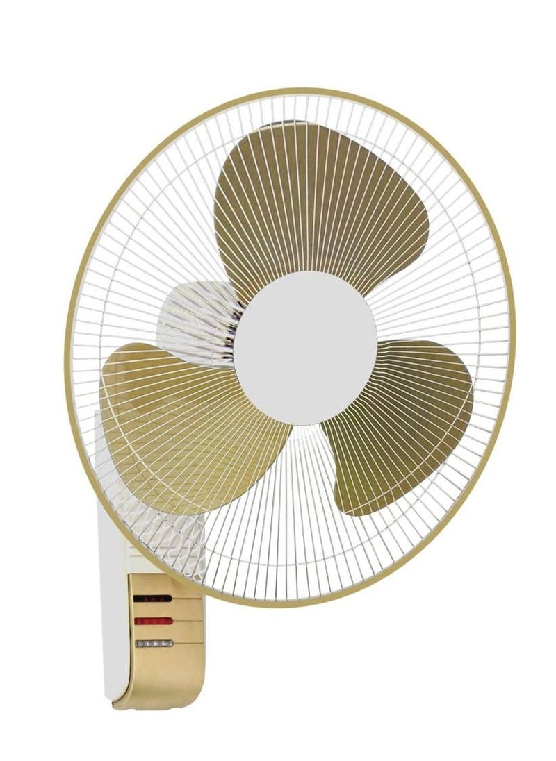 MODI 16 Inch Wall Fan with 3 speed 60w gold  - Image 1