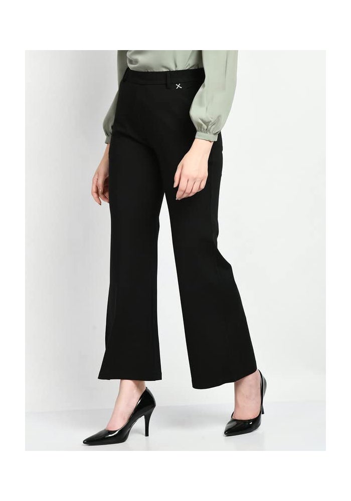 Exude Black Boot Cut Trousers for Women - Image 2
