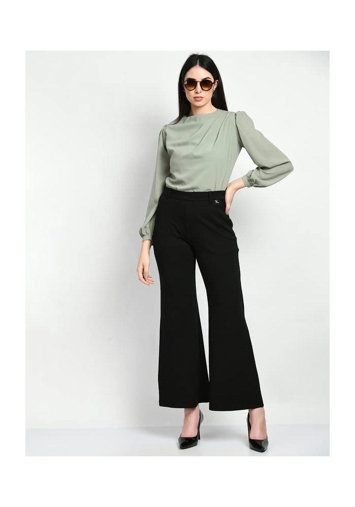 Exude Black Boot Cut Trousers for Women - Image 5