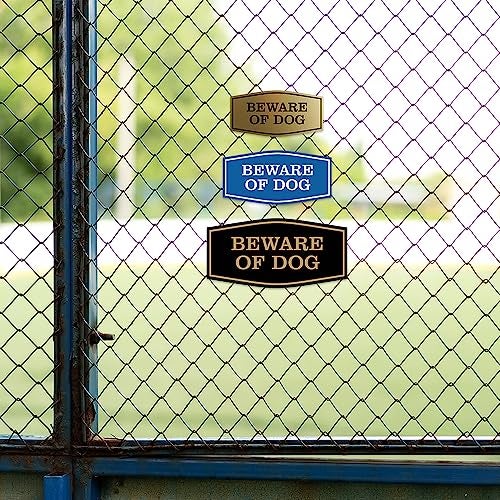 All Quality Fancy Beware of Dog Wall or Door Sign | Durable Material | Home Security Signs | Easy to Install (Black) - Medium 1 Pack - Image 2