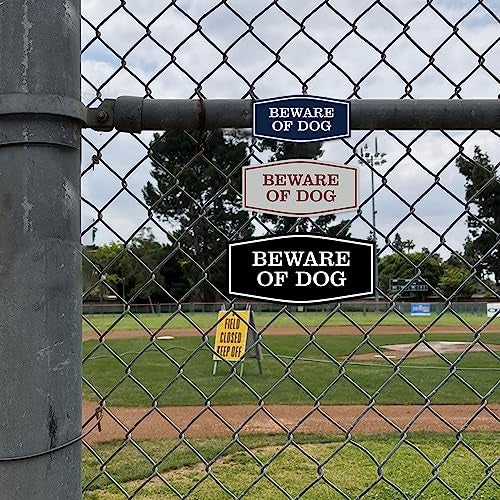 All Quality Fancy Beware of Dog Wall or Door Sign | Durable Material | Home Security Signs | Easy to Install (Black) - Medium 1 Pack - Image 4