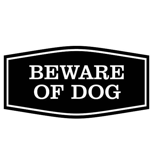 All Quality Fancy Beware of Dog Wall or Door Sign | Durable Material | Home Security Signs | Easy to Install (Black) - Medium 1 Pack - Image 1