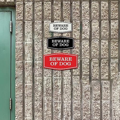 All Quality Fancy Beware of Dog Wall or Door Sign | Durable Material | Home Security Signs | Easy to Install (Black) - Medium 1 Pack - Image 3