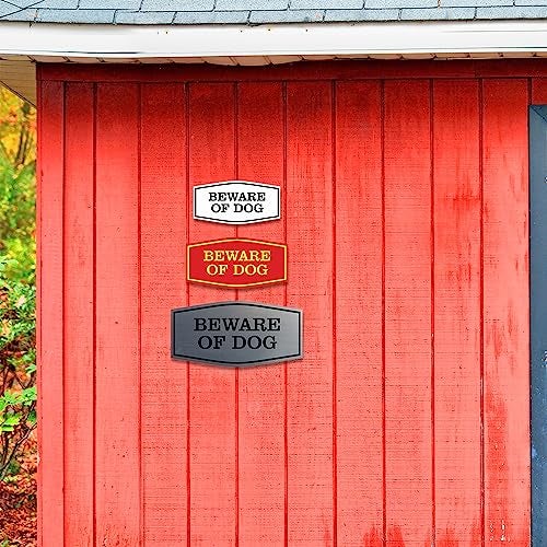 All Quality Fancy Beware of Dog Wall or Door Sign | Durable Material | Home Security Signs | Easy to Install (Black) - Medium 1 Pack - Image 5