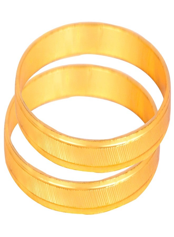 JFL - Jewellery for Less Traditional Ethnic Designer Casual One Gram Gold Plated Bangle Pair for Women & Girls(2.2) - Image 1