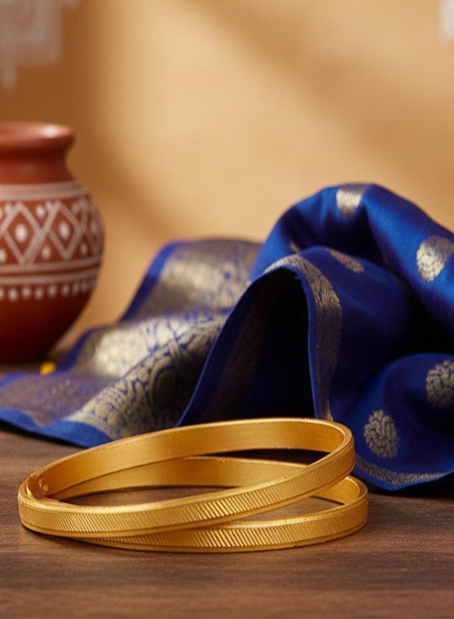 JFL - Jewellery for Less Traditional Ethnic Designer Casual One Gram Gold Plated Bangle Pair for Women & Girls(2.2) - Image 4