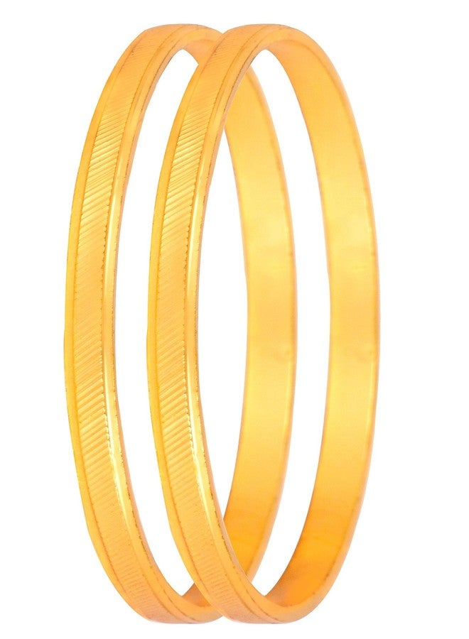 JFL - Jewellery for Less Traditional Ethnic Designer Casual One Gram Gold Plated Bangle Pair for Women & Girls(2.2) - Image 5