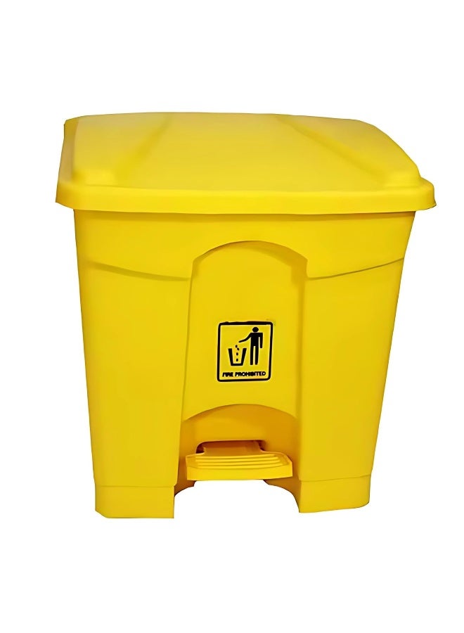 AKC سلة نفايات بدواسة مع غطاء - 30 لتر، 45 لتر، 68 لتر، 87 لتر | رمادي، أصفر، أحمر، أخضر | سلة نفايات بلاستيكية متينة بدواسة وغطاء (أصفر، 30 لتر) - Image 1