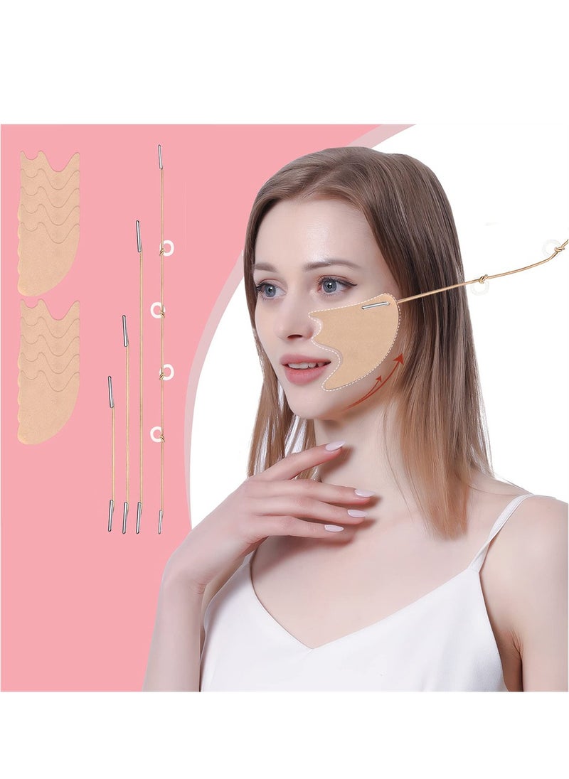 SYOSI - Face Wrinkle Tapes Face Lift Tapes Face Patches Wrinkles Tape for Fine Wrinkles Between Eyes and Face For Overnight Wrinkle Use 4Pcs Fixed Ropes 5 Pairs Replacement Tapes - Image 1