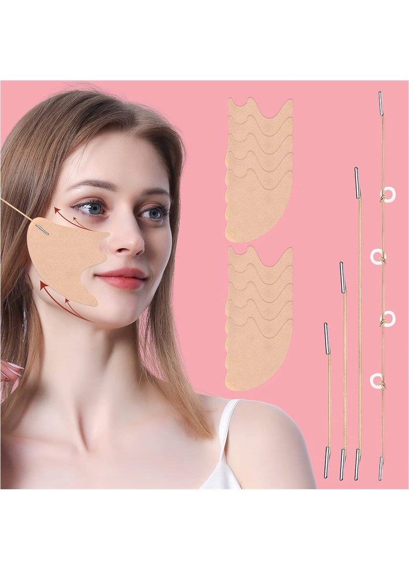 SYOSI - Face Wrinkle Tapes Face Lift Tapes Face Patches Wrinkles Tape for Fine Wrinkles Between Eyes and Face For Overnight Wrinkle Use 4Pcs Fixed Ropes 5 Pairs Replacement Tapes - Image 1