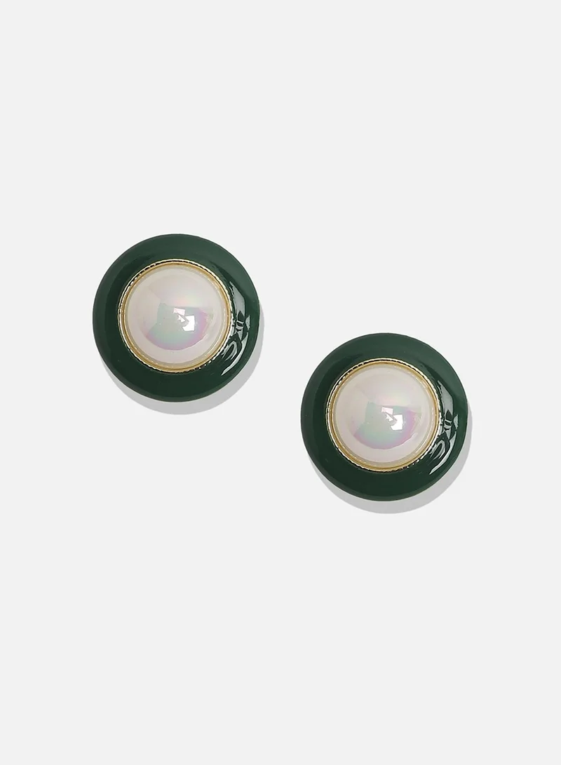 SOHI Enamel Pearl Artificial Stud Earring Jewellery