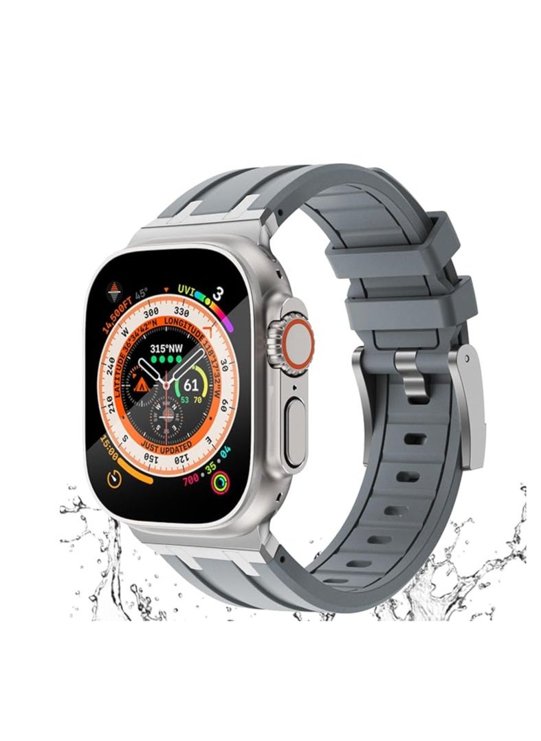 Generic - Compatible with Apple Watch 45mm 44mm 42mm 49mm Series 7 SE, Series 6 5 4 3 2 1,Man Women Solid Stainless Steel Link Bracelet Replacement Wristband for iWatch 45mm 44mm 42mm 49mm - Image 1