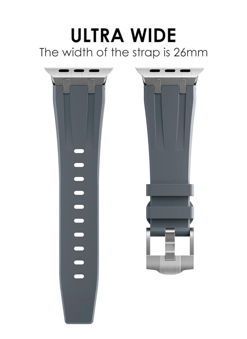 Generic - Compatible with Apple Watch 45mm 44mm 42mm 49mm Series 7 SE, Series 6 5 4 3 2 1,Man Women Solid Stainless Steel Link Bracelet Replacement Wristband for iWatch 45mm 44mm 42mm 49mm - Image 1