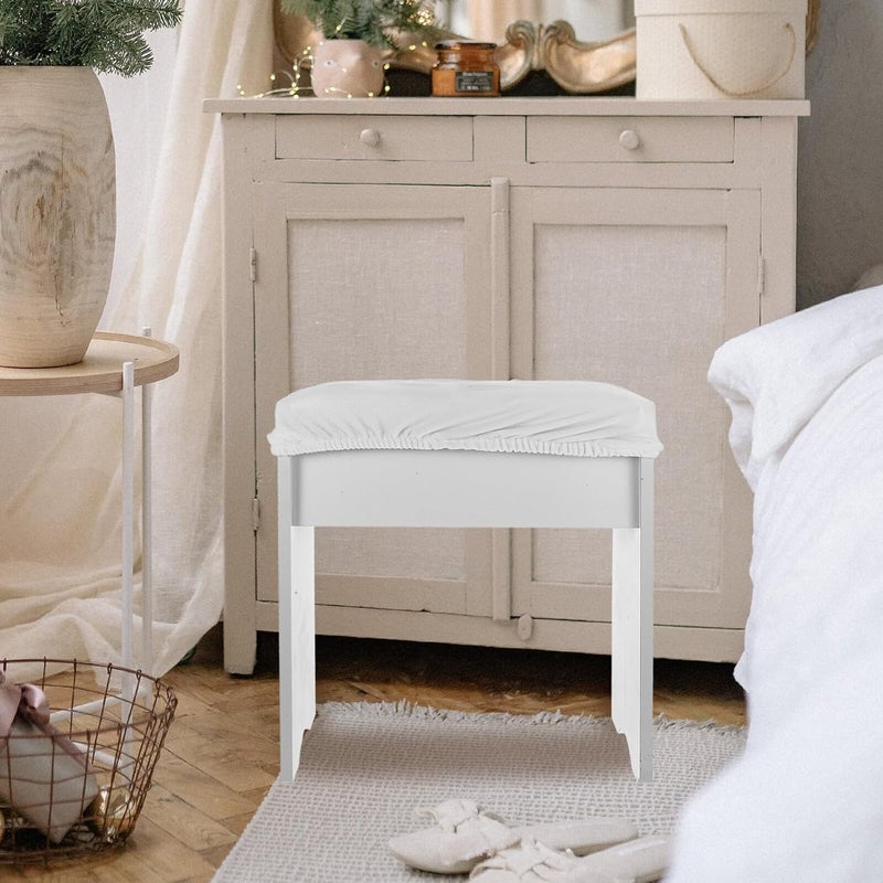 4pcs Rectangle Vanity Stool Covers Ultra-Soft Plush Bar Stool Slipcovers 30x40cm for Dressing Table and Counter Seating - Image 5