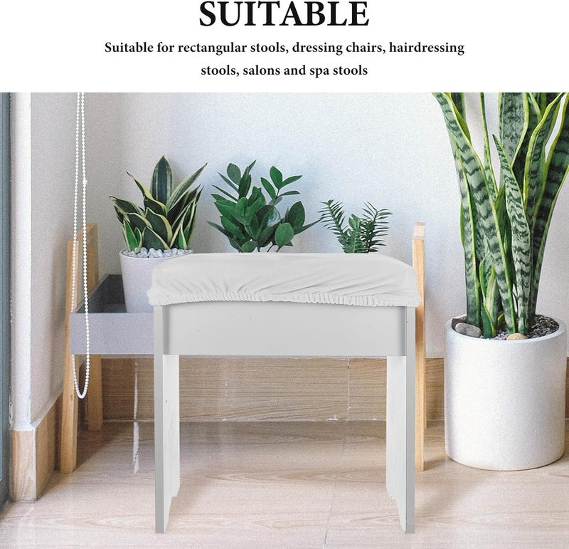 4pcs Rectangle Vanity Stool Covers Ultra-Soft Plush Bar Stool Slipcovers 30x40cm for Dressing Table and Counter Seating - Image 3