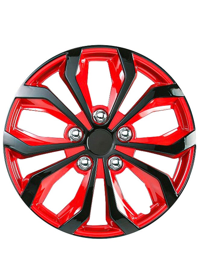 EMTC Pack of 4 EM-3138 Taiwan Wheel Cover | 14" Inch | Black Red Q Universal Nested Style  - Image 2