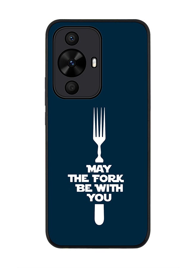 Stylizedd Rugged Black edge case for Huawei nova 12s / Huawei nova 11/ Huawei nova 12 Lite 4G, Slim fit Flexible Anti Drop Thin Cover - May the fork - Image 1