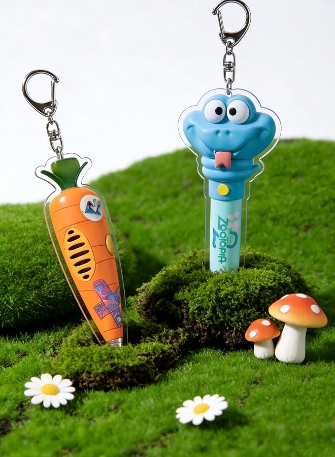 Cute Carton Keychain Pens 2 Packs of Cartoon Carrot and Snake Shape Ballpoint Pens Cute Character Keychain Writing Tools and Keychains - Image 5
